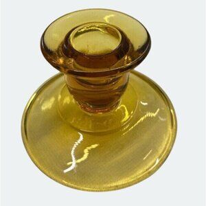 Amber Glass Candle Holder Vintage Style Home Decor